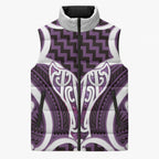 Aotearoa Atua Tangaroa Personalised Sleeveless Puffer Jacket God Of The Sea Maori Whale Tail Purple