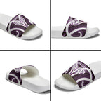 Aotearoa Atua Tangaroa Personalised Slide Sandals God Of The Sea Maori Whale Tail Purple