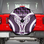 Aotearoa Atua Tangaroa Personalised Spare Tire Cover God Of The Sea Maori Whale Tail Purple