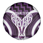 Aotearoa Atua Tangaroa Personalised Spare Tire Cover God Of The Sea Maori Whale Tail Purple