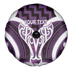 Aotearoa Atua Tangaroa Personalised Spare Tire Cover God Of The Sea Maori Whale Tail Purple