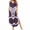 Aotearoa Atua Tangaroa Personalised Summer Maxi Dress God Of The Sea Maori Whale Tail Purple