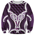Aotearoa Atua Tangaroa Personalised Sweatshirt God Of The Sea Maori Whale Tail Purple