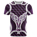 Aotearoa Atua Tangaroa Personalised T Shirt God Of The Sea Maori Whale Tail Purple