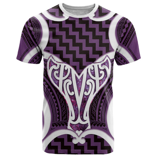 Aotearoa Atua Tangaroa Personalised T Shirt God Of The Sea Maori Whale Tail Purple