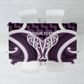 Aotearoa Atua Tangaroa Personalised Tablecloth God Of The Sea Maori Whale Tail Purple