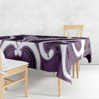 Aotearoa Atua Tangaroa Personalised Tablecloth God Of The Sea Maori Whale Tail Purple