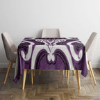 Aotearoa Atua Tangaroa Personalised Tablecloth God Of The Sea Maori Whale Tail Purple