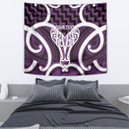 Aotearoa Atua Tangaroa Personalised Tapestry God Of The Sea Maori Whale Tail Purple