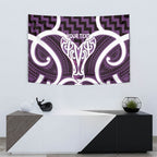 Aotearoa Atua Tangaroa Personalised Tapestry God Of The Sea Maori Whale Tail Purple