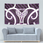 Aotearoa Atua Tangaroa Personalised Tapestry God Of The Sea Maori Whale Tail Purple