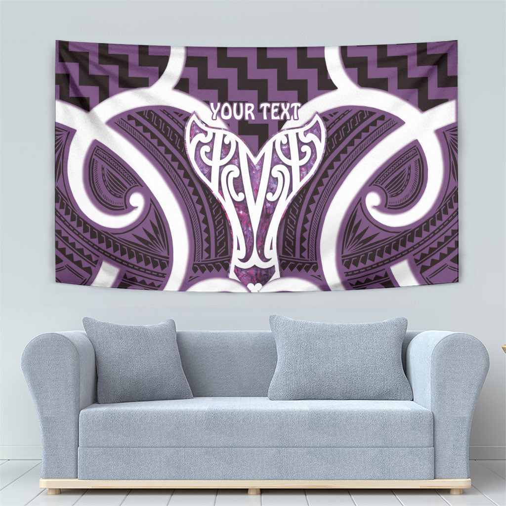 Aotearoa Atua Tangaroa Personalised Tapestry God Of The Sea Maori Whale Tail Purple