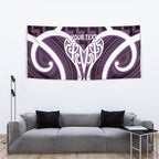 Aotearoa Atua Tangaroa Personalised Tapestry God Of The Sea Maori Whale Tail Purple