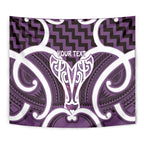 Aotearoa Atua Tangaroa Personalised Tapestry God Of The Sea Maori Whale Tail Purple