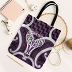 Aotearoa Atua Tangaroa Personalised Tote Bag God Of The Sea Maori Whale Tail Purple
