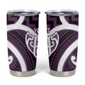 Aotearoa Atua Tangaroa Personalised Tumbler Cup God Of The Sea Maori Whale Tail Purple