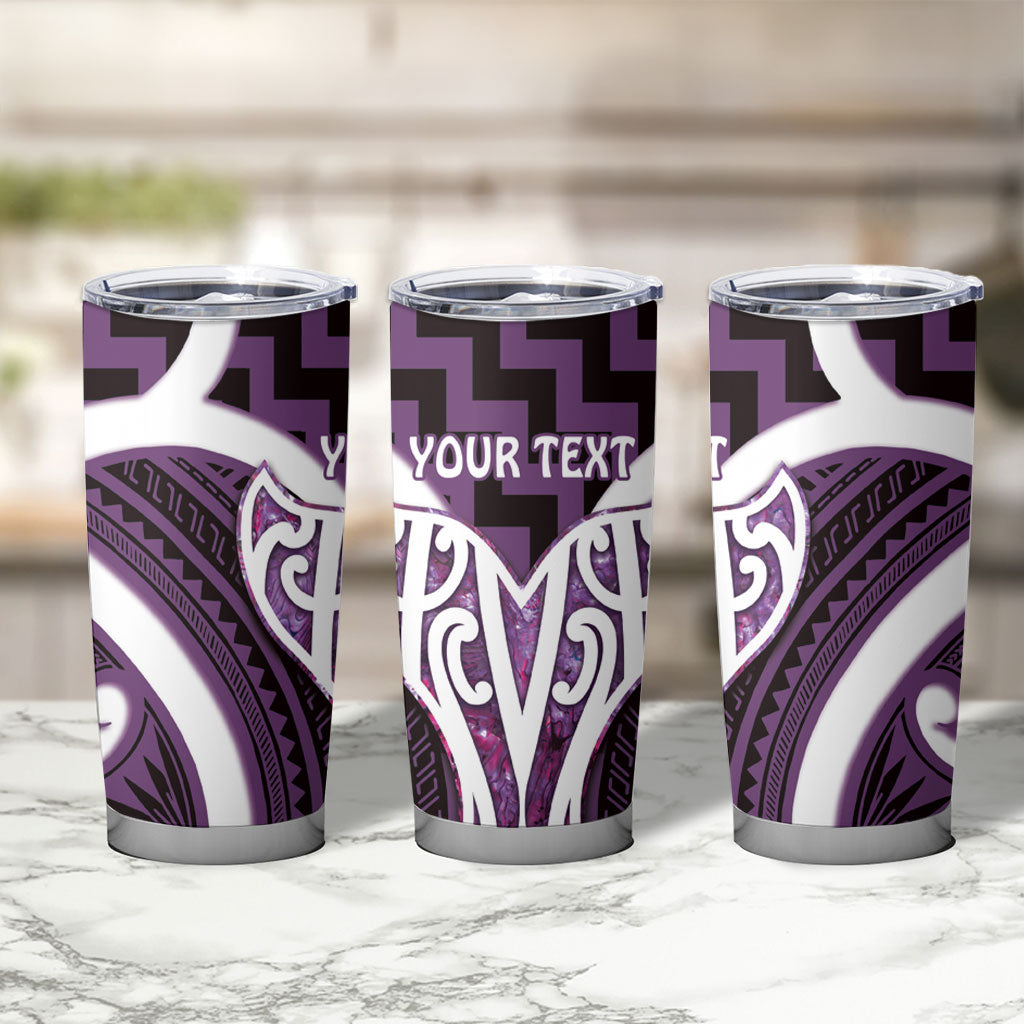 Aotearoa Atua Tangaroa Personalised Tumbler Cup God Of The Sea Maori Whale Tail Purple