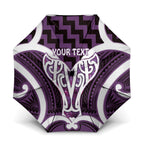 Aotearoa Atua Tangaroa Personalised Umbrella God Of The Sea Maori Whale Tail Purple