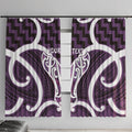 Aotearoa Atua Tangaroa Personalised Window Curtain God Of The Sea Maori Whale Tail Purple
