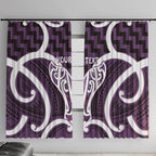 Aotearoa Atua Tangaroa Personalised Window Curtain God Of The Sea Maori Whale Tail Purple