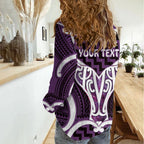 Aotearoa Atua Tangaroa Personalised Women Casual Shirt God Of The Sea Maori Whale Tail Purple