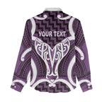 Aotearoa Atua Tangaroa Personalised Women Casual Shirt God Of The Sea Maori Whale Tail Purple