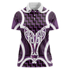 Aotearoa Atua Tangaroa Personalised Women Polo Shirt God Of The Sea Maori Whale Tail Purple