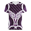 Aotearoa Atua Tangaroa Personalised Women V-Neck T-Shirt God Of The Sea Maori Whale Tail Purple