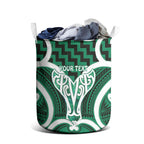 Aotearoa Atua Tangaroa Personalised Laundry Basket God Of The Sea Maori Whale Tail Green