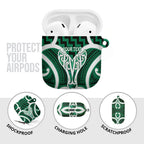 Aotearoa Atua Tangaroa Personalised AirPods Case God Of The Sea Maori Whale Tail Green
