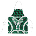Aotearoa Atua Tangaroa Personalised Apron God Of The Sea Maori Whale Tail Green