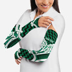 Aotearoa Atua Tangaroa Personalised Arm Sleeves God Of The Sea Maori Whale Tail Green
