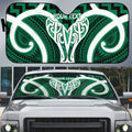 Aotearoa Atua Tangaroa Personalised Auto Sun Shade God Of The Sea Maori Whale Tail Green