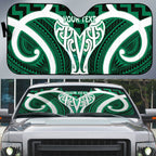 Aotearoa Atua Tangaroa Personalised Auto Sun Shade God Of The Sea Maori Whale Tail Green
