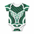 Aotearoa Atua Tangaroa Personalised Baby Onesie God Of The Sea Maori Whale Tail Green
