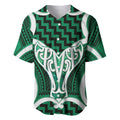 Aotearoa Atua Tangaroa Personalised Baseball Jersey God Of The Sea Maori Whale Tail Green