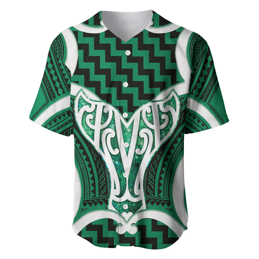 Aotearoa Atua Tangaroa Personalised Baseball Jersey God Of The Sea Maori Whale Tail Green