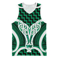 Aotearoa Atua Tangaroa Personalised Basketball Jersey God Of The Sea Maori Whale Tail Green
