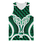 Aotearoa Atua Tangaroa Personalised Basketball Jersey God Of The Sea Maori Whale Tail Green