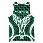 Aotearoa Atua Tangaroa Personalised Basketball Jersey God Of The Sea Maori Whale Tail Green