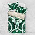 Aotearoa Atua Tangaroa Personalised Bedding Set God Of The Sea Maori Whale Tail Green