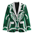 Aotearoa Atua Tangaroa Personalised Blazer God Of The Sea Maori Whale Tail Green