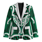Aotearoa Atua Tangaroa Personalised Blazer God Of The Sea Maori Whale Tail Green