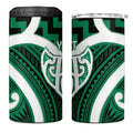 Aotearoa Atua Tangaroa Personalised 4 in 1 Can Cooler Tumbler God Of The Sea Maori Whale Tail Green