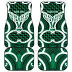 Aotearoa Atua Tangaroa Personalised Car Mats God Of The Sea Maori Whale Tail Green