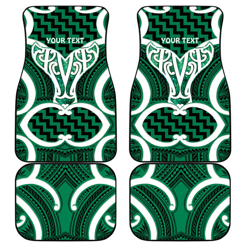 Aotearoa Atua Tangaroa Personalised Car Mats God Of The Sea Maori Whale Tail Green