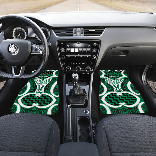 Aotearoa Atua Tangaroa Personalised Car Mats God Of The Sea Maori Whale Tail Green