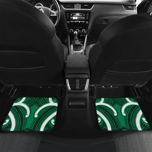 Aotearoa Atua Tangaroa Personalised Car Mats God Of The Sea Maori Whale Tail Green