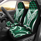Aotearoa Atua Tangaroa Personalised Car Seat Cover God Of The Sea Maori Whale Tail Green
