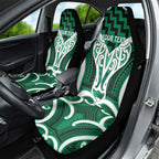 Aotearoa Atua Tangaroa Personalised Car Seat Cover God Of The Sea Maori Whale Tail Green